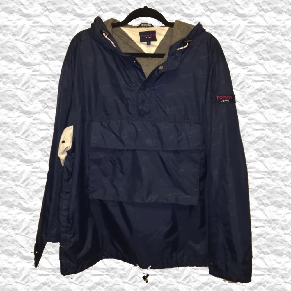 Tommy Hilfiger Blue Pullover Logo Hologram Jacket